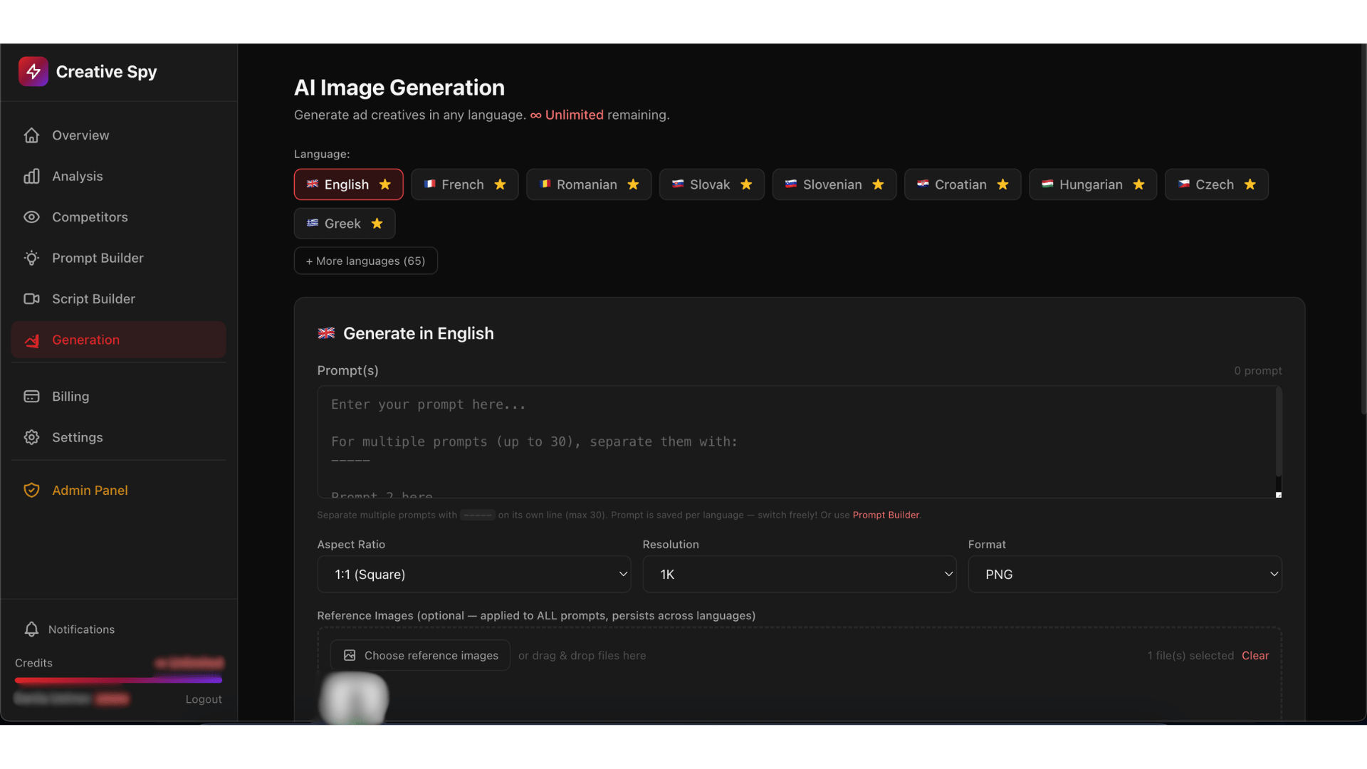 AI Image Generation - Generate ad creatives